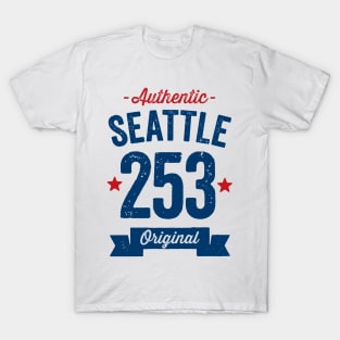 Authentic Seattle 253 Area Code T-Shirt